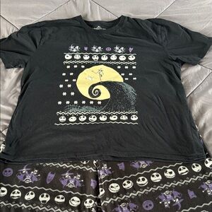 Disney The nightmare before Christmas Black and Purple Pajama Set size XL